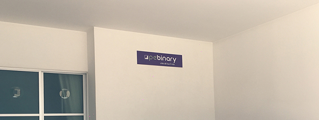 Signage which has been installed up on the wall in the front of the venue